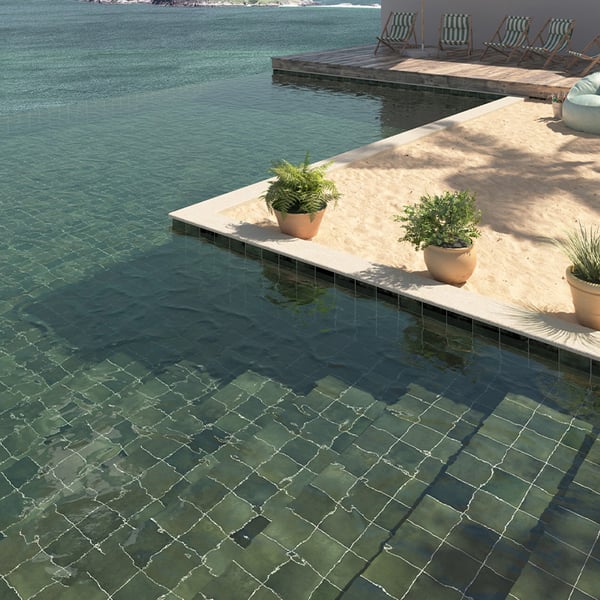 Πλακάκι πισίνας Moss Green 15x15 cm Equipe